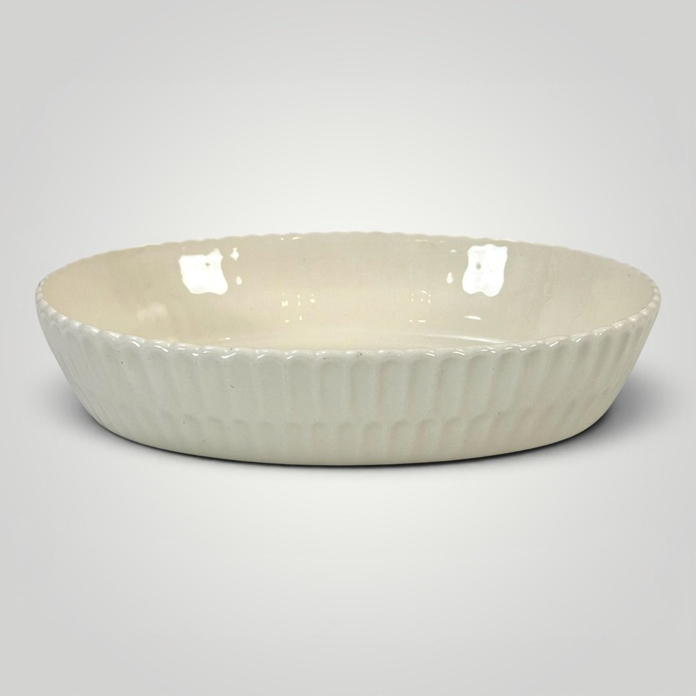 Vintage Copeland Spode White Ribbed Oval Serving Dish England 11⅜ Ceramic